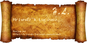 Hrivnák Luciusz névjegykártya